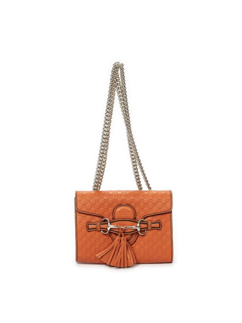 Gucci Small Emily Chain Bag Orange Micro Guccissima Leather